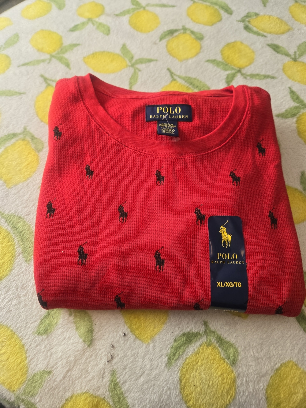 NWT - Mens POLO Ralph Lauren Men’s Thermal Waffle Sleepwear Shirt...XL